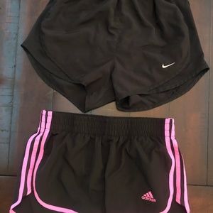 Nike & Adidas black running shorts XS